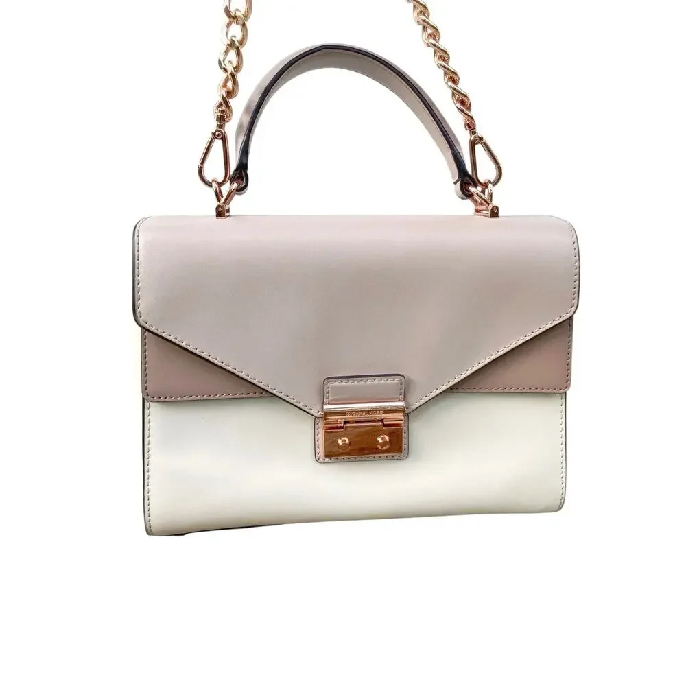 Michael Kors Y2K Mini Blush Cream Leather 2010 Revival Top Handle Crossbody Bag